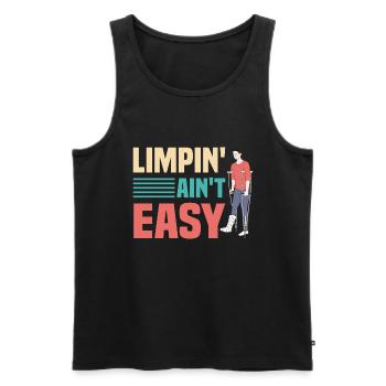 Gebrochenes Bein Spruch - Fraktur Gipsbein - Männer Premium Bio Tank Top - Schwarz - Vorne - AI Model Male 178 light (178cm)