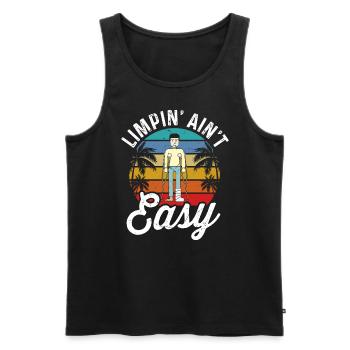 Gebrochenes Bein Spruch - Fraktur Gipsbein - Männer Premium Bio Tank Top - Schwarz - Vorne - AI Model Male 178 light (178cm)