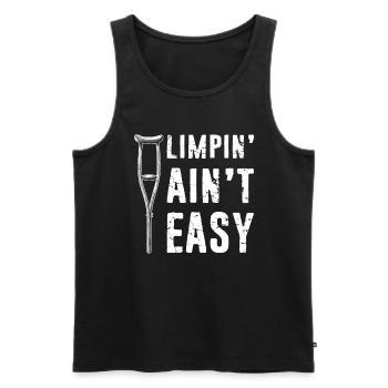 Gebrochenes Bein Spruch - Fraktur Gipsbein - Männer Premium Bio Tank Top - Schwarz - Vorne - AI Model Male 178 light (178cm)