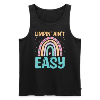 Gebrochenes Bein Spruch - Fraktur Gipsbein - Männer Premium Bio Tank Top - Schwarz - Vorne - AI Model Male 178 light (178cm)