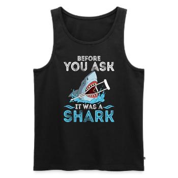 Before You Ask It Was A Shark - Knochenbruch - Männer Premium Bio Tank Top - Schwarz - Vorne - Michal (187cm)