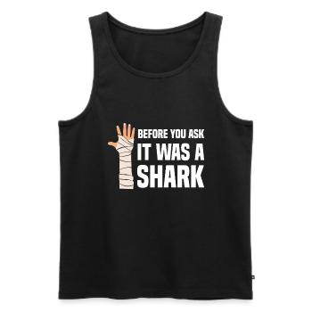 Before You Ask It Was A Shark - Knochenbruch - Männer Premium Bio Tank Top - Schwarz - Vorne - Michal (187cm)