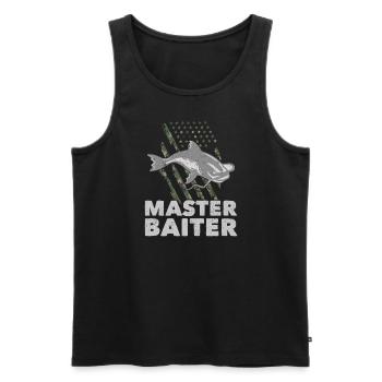 Master Baiter - Wels Catfish Hunter - Männer Premium Bio Tank Top - Schwarz - Vorne - Michal (187cm)