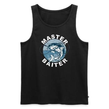 Master Baiter - Wels Catfish Hunter - Männer Premium Bio Tank Top - Schwarz - Vorne - Michal (187cm)