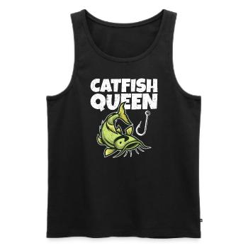 Wels Catfish Queen Fischerin Anglerin - Männer Premium Bio Tank Top - Schwarz - Vorne - Michal (187cm)