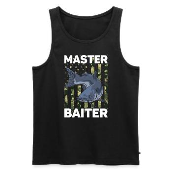 Master Baiter - Wels Catfish Hunter - Männer Premium Bio Tank Top - Schwarz - Vorne - Michal (187cm)