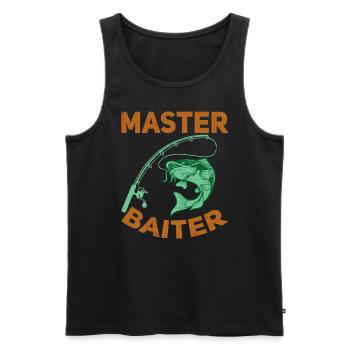 Master Baiter - Wels Catfish Hunter - Männer Premium Bio Tank Top - Schwarz - Vorne - Michal (187cm)
