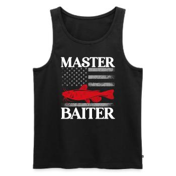 Master Baiter - Wels Catfish Hunter - Männer Premium Bio Tank Top - Schwarz - Vorne - Michal (187cm)