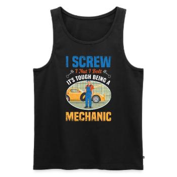I Screw I Nut I Bolt Mechaniker Reparaturwerkzeug - Männer Premium Bio Tank Top - Schwarz - Vorne - Michal (187cm)