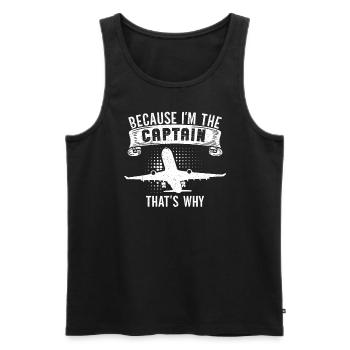 Parce que je suis le commandant de bord Pilot Flight Captain Flyer - Débardeur bio Premium Homme - noir - Devant - Michal (187cm)