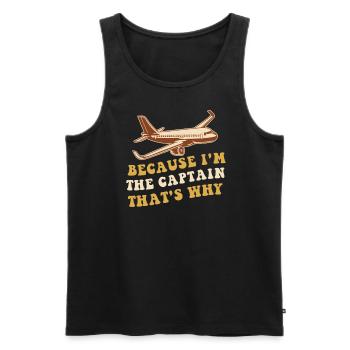 Because I'm the captain Pilot Flight Captain Flyer - Men's Premium Organic Tank Top - black - Front - AI Model Male 178 light (178cm)