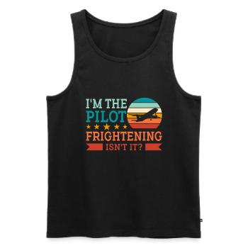 Ich Bin Pilot - Flugkaptiän Passagierflugzeug - Männer Premium Bio Tank Top - Schwarz - Vorne - AI Model Male 178 light (178cm)