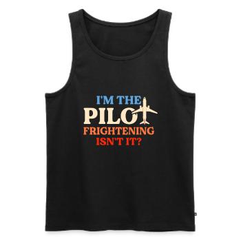 Ich Bin Pilot - Flugkaptiän Passagierflugzeug - Männer Premium Bio Tank Top - Schwarz - Vorne - AI Model Male 178 light (178cm)