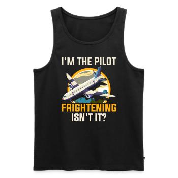 Ich Bin Pilot - Flugkaptiän Passagierflugzeug - Männer Premium Bio Tank Top - Schwarz - Vorne - AI Model Male 178 light (178cm)