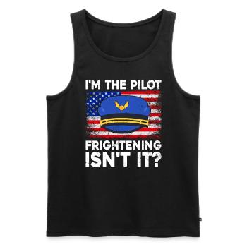 Ich Bin Pilot - Flugkaptiän Passagierflugzeug - Männer Premium Bio Tank Top - Schwarz - Vorne - AI Model Male 178 light (178cm)