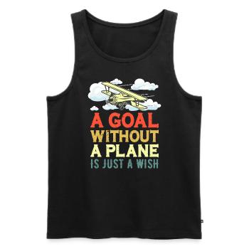 Captain Airline Pilot Jumbo Jet - Men's Premium Organic Tank Top - black - Front - AI Model Male 178 light (178cm)