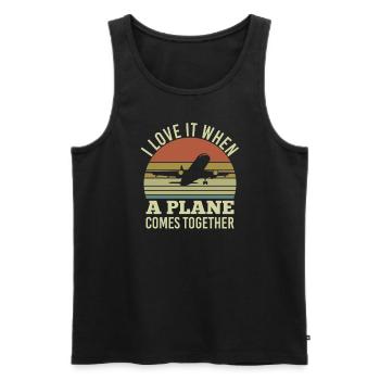 Captain Airline Pilot Jumbo Jet - Men's Premium Organic Tank Top - black - Front - AI Model Male 178 light (178cm)