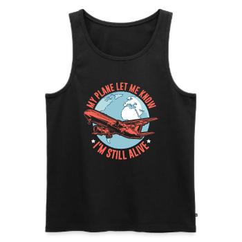 Airline Pilot Pun Flugzeugpilot - Männer Premium Bio Tank Top - Schwarz - Vorne - AI Model Male 178 light (178cm)