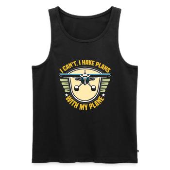 Fluggesellschaft Pilot Flugkapitän Spruch - Männer Premium Bio Tank Top - Schwarz - Vorne - AI Model Male 178 light (178cm)