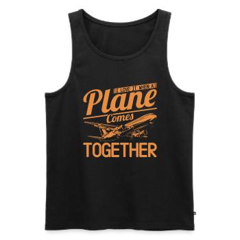 Cadeau de pilote d’avion Drôle de pilote Disant - Débardeur bio Premium Homme - noir - Devant - Michal (187cm)