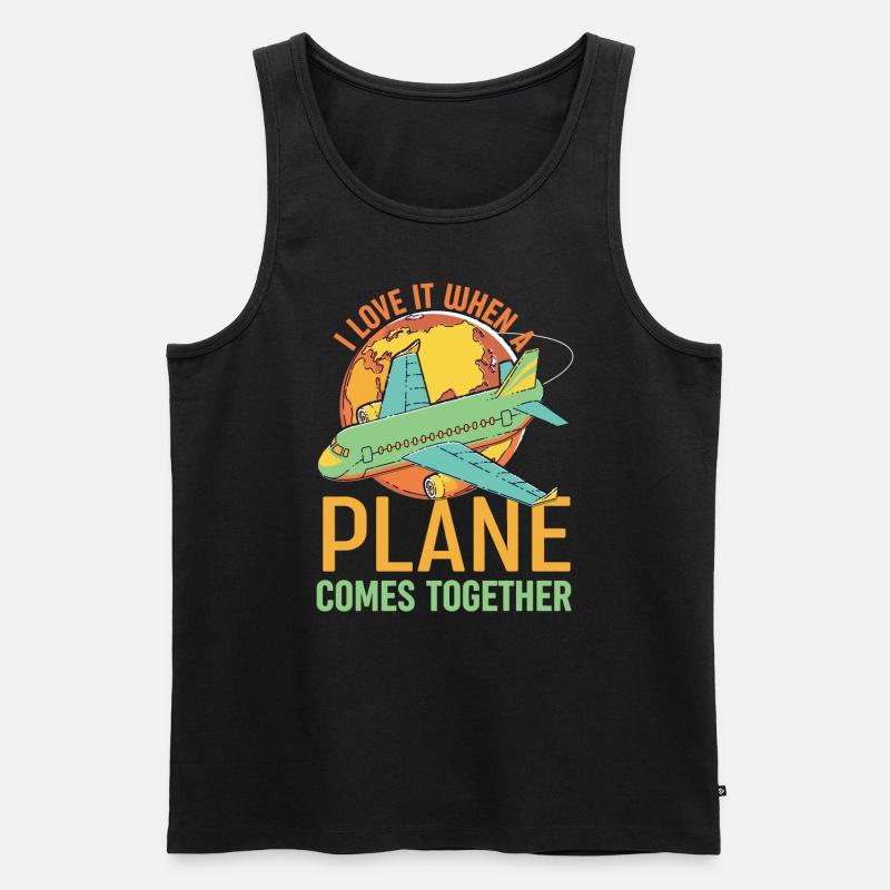 Pilot Flugzeug Aircraft - Männer Premium Bio Tank Top - Schwarz