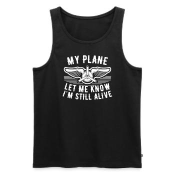 Jeu de mots d’aviation de pilote de ligne pour les pilotes de vol réguliers - Débardeur bio Premium Homme - noir - Devant - AI Model Male 178 light (178cm)