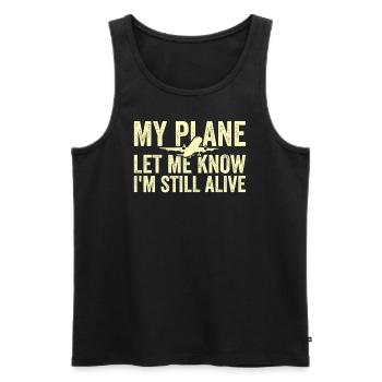 Jeu de mots d’aviation de pilote de ligne pour un pilote de compagnie - Débardeur bio Premium Homme - noir - Devant - Michal (187cm)