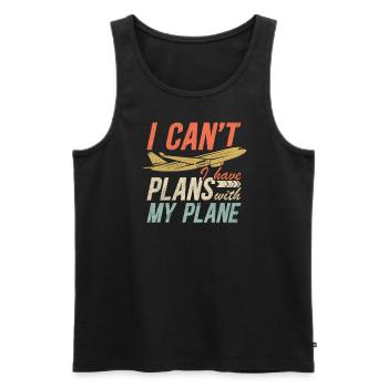 Jeu de mots d’aviation de pilote de ligne pour un pilote de compagnie - Débardeur bio Premium Homme - noir - Devant - AI Model Male 178 light (178cm)
