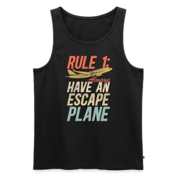 Jeu de mots d’aviation de pilote de ligne pour un pilote de compagnie - Débardeur bio Premium Homme - noir - Devant - Michal (187cm)
