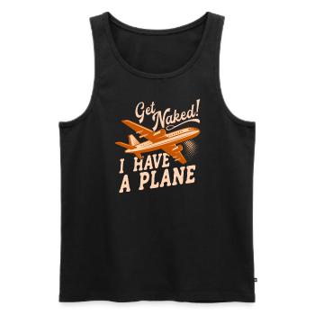 Airline Pilot Aviation Pun for a company pilot - Men's Premium Organic Tank Top - black - Front - AI Model Male 178 light (178cm)