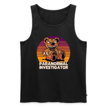 Ghost Hunting Paranormal Investigator - Men's Premium Organic Tank Top - black - Front - AI Model Male 178 light (178cm)