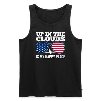 Zitat für fliegende Berufspiloten Retro Flugzeug - Männer Premium Bio Tank Top - Schwarz - Vorne - AI Model Male 178 light (178cm)