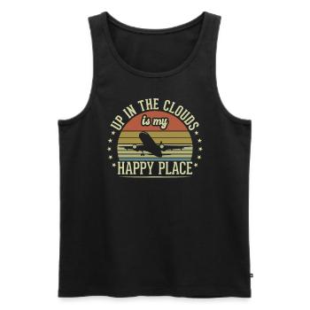 Professional Pilot Flight License Pilot - Men's Premium Organic Tank Top - black - Front - AI Model Male 178 light (178cm)