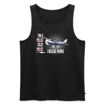 Fautes d’orthographe pour un pilote de sauvetage - Débardeur bio Premium Homme - noir - Devant - Michal (187cm)