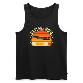 Airplane Fashion Airplane Pilot Saying - Men's Premium Organic Tank Top - black - Front - AI Model Male 178 light (178cm)