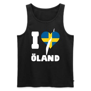 J’ADORE ÖLAND Suède - Débardeur bio Premium Homme - noir - Devant - AI Model Male 178 light (178cm)