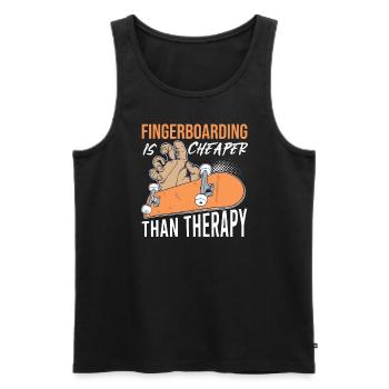 Fingerboard Finger Skateboarding Spruch. Retro - Männer Premium Bio Tank Top - Schwarz - Vorne - Michal (187cm)