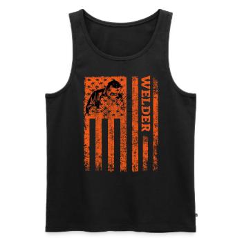 American Flag Welding Welder Construction - Débardeur bio Premium Homme - noir - Devant - Michal (187cm)