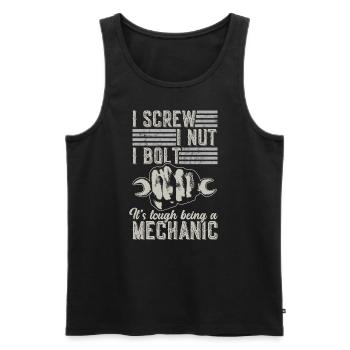 C’est difficile d’être mécanicien - Débardeur bio Premium Homme - noir - Devant - AI Model Male 178 light (178cm)