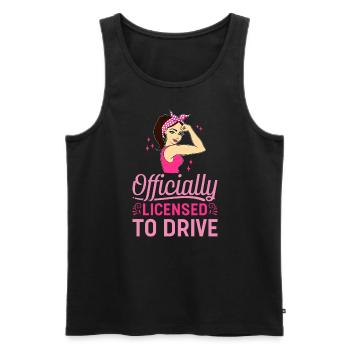 Offiziell zugelassene Fahrerlaubnis — Fahrprüfung - Männer Premium Bio Tank Top - Schwarz - Vorne - Michal (187cm)