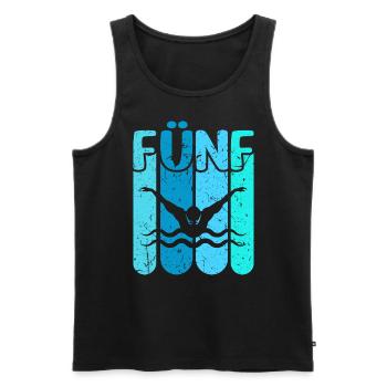 Schwimmen 5 Geburtstag Wasserratte Schwimm - Männer Premium Bio Tank Top - Schwarz - Vorne - AI Model Male 178 light (178cm)