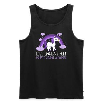 Anti Domestic Violence Love Shouldn't Hurt - Men's Premium Organic Tank Top - black - Front - AI Model Male 178 light (178cm)