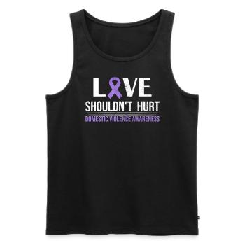 Anti Domestic Violence Love Shouldn't Hurt - Men's Premium Organic Tank Top - black - Front - AI Model Male 178 light (178cm)