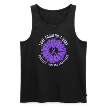 Anti Domestic Violence Love Shouldn't Hurt - Men's Premium Organic Tank Top - black - Front - AI Model Male 178 light (178cm)