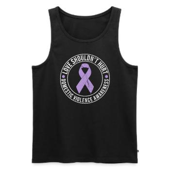 Anti Domestic Violence Love Shouldn't Hurt - Men's Premium Organic Tank Top - black - Front - AI Model Male 178 light (178cm)