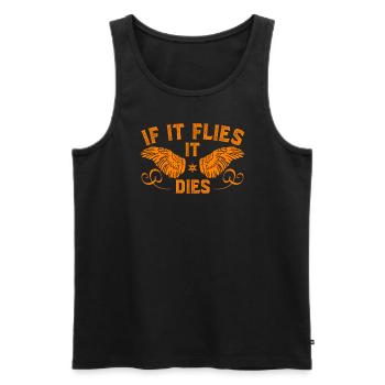Bird hunting Topic: When it flies, it dies - Men's Premium Organic Tank Top - black - Front - AI Model Male 178 light (178cm)