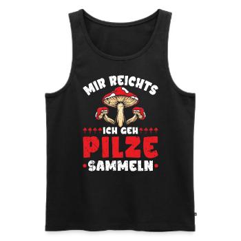 Pilze Sammeln Schwammerl Pilzsammler - Männer Premium Bio Tank Top - Schwarz - Vorne - Michal (187cm)