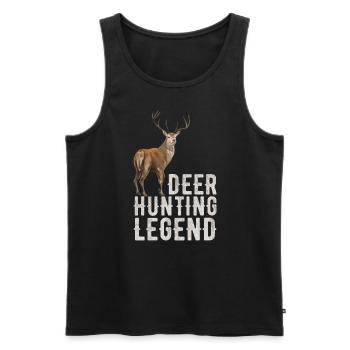Hirschjagd Legende Rotwild Jäger Jagd Hirschgeweih - Männer Premium Bio Tank Top - Schwarz - Vorne - Michal (187cm)