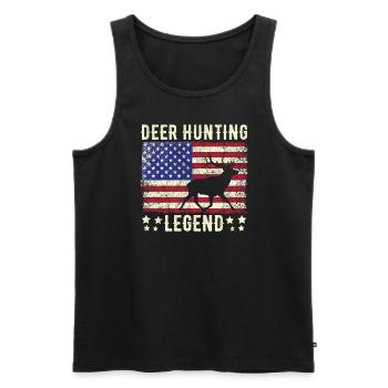 Hirschjagd Legende Rotwild Jäger Jagd Hirschgeweih - Männer Premium Bio Tank Top - Schwarz - Vorne - Michal (187cm)