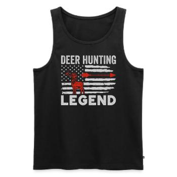 Hirschjagd Legende Rotwild Jäger Jagd Hirschgeweih - Männer Premium Bio Tank Top - Schwarz - Vorne - Michal (187cm)